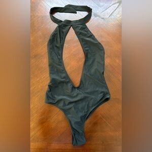 OMG Black Halter One-Piece Swimsuit size medium